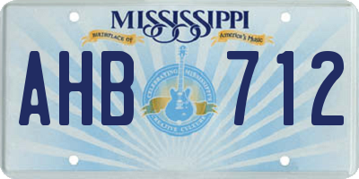 MS license plate AHB712