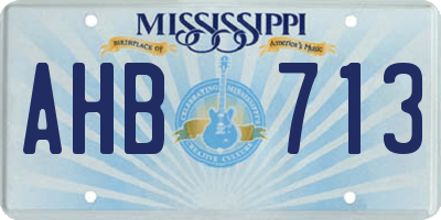 MS license plate AHB713