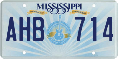 MS license plate AHB714