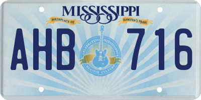 MS license plate AHB716