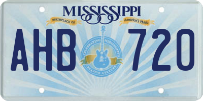 MS license plate AHB720