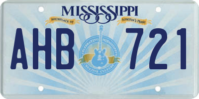 MS license plate AHB721