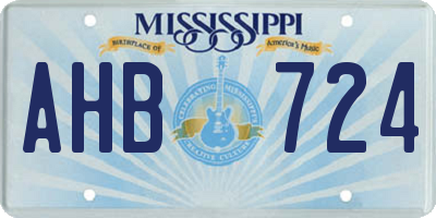 MS license plate AHB724