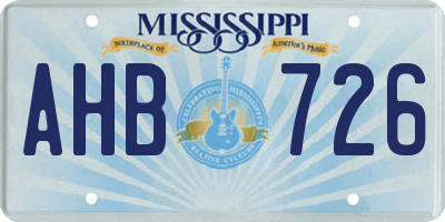 MS license plate AHB726