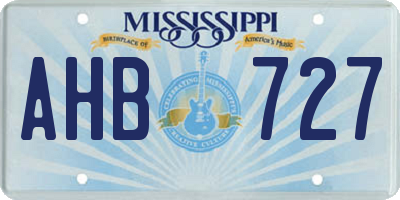 MS license plate AHB727