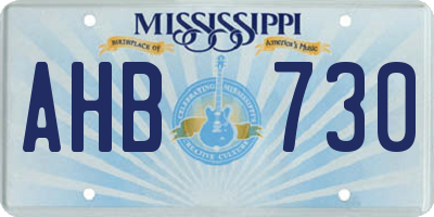 MS license plate AHB730