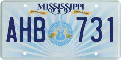 MS license plate AHB731