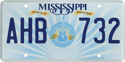 MS license plate AHB732