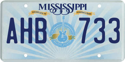 MS license plate AHB733
