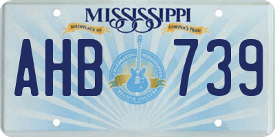 MS license plate AHB739