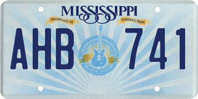 MS license plate AHB741