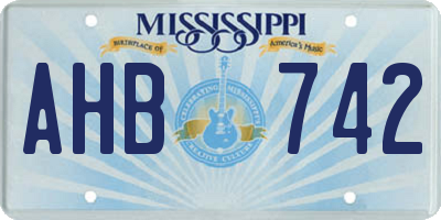 MS license plate AHB742