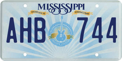 MS license plate AHB744