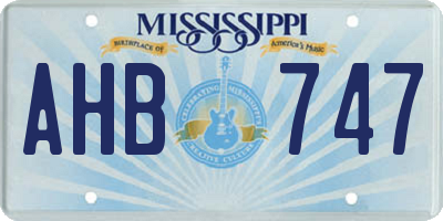 MS license plate AHB747