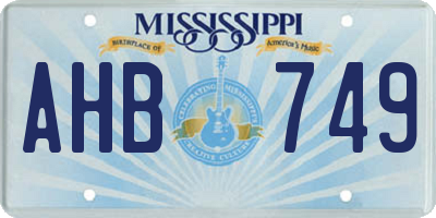 MS license plate AHB749