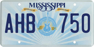 MS license plate AHB750