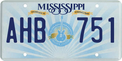 MS license plate AHB751