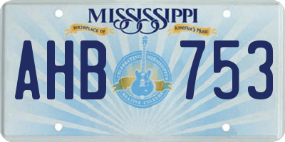 MS license plate AHB753