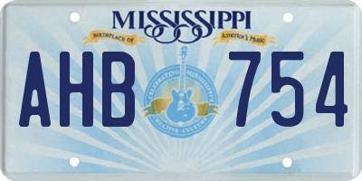 MS license plate AHB754