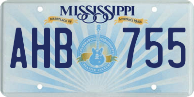 MS license plate AHB755