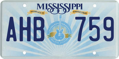 MS license plate AHB759