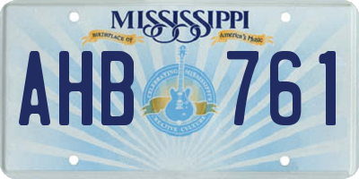 MS license plate AHB761