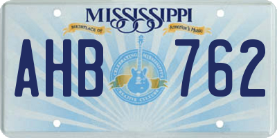 MS license plate AHB762