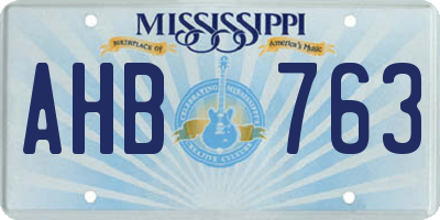 MS license plate AHB763