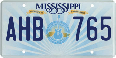 MS license plate AHB765