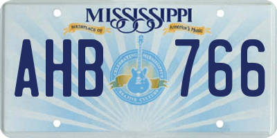 MS license plate AHB766