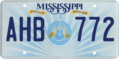MS license plate AHB772