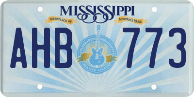 MS license plate AHB773