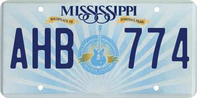 MS license plate AHB774