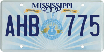 MS license plate AHB775