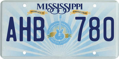 MS license plate AHB780
