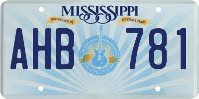 MS license plate AHB781