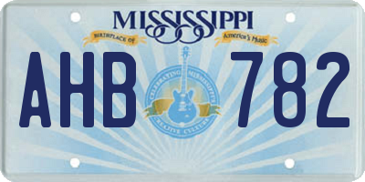 MS license plate AHB782