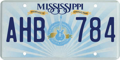 MS license plate AHB784