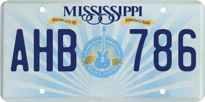 MS license plate AHB786