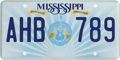 MS license plate AHB789