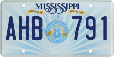 MS license plate AHB791