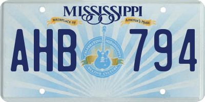 MS license plate AHB794