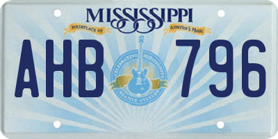 MS license plate AHB796
