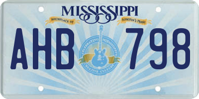 MS license plate AHB798