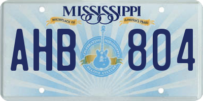 MS license plate AHB804