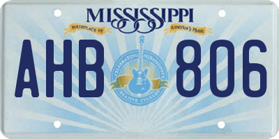 MS license plate AHB806