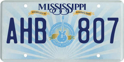 MS license plate AHB807