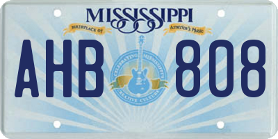 MS license plate AHB808