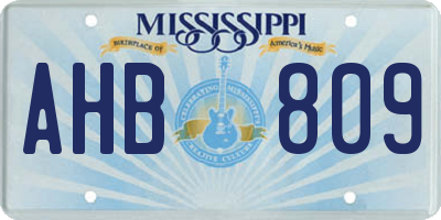MS license plate AHB809