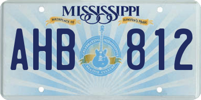 MS license plate AHB812